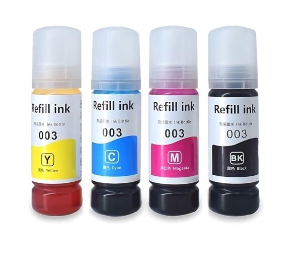 003 Ink Compatible Ink for Epson L3100, L3110, L3150, L5190, L1110, L4150, L6170, L4160, L6190, L6160 (CYMB Set)